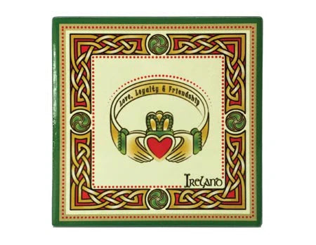 Clara Crafts Claddagh Ring Ceramic Coaster