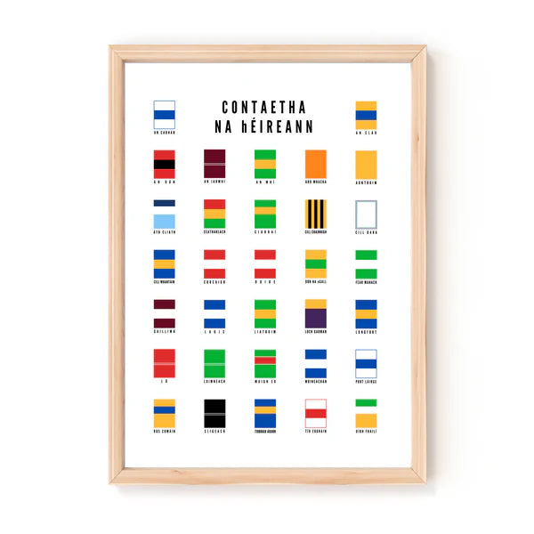 Connect The Dots Design A3 Contaetha na hÉireann/Counties of Ireland Poster