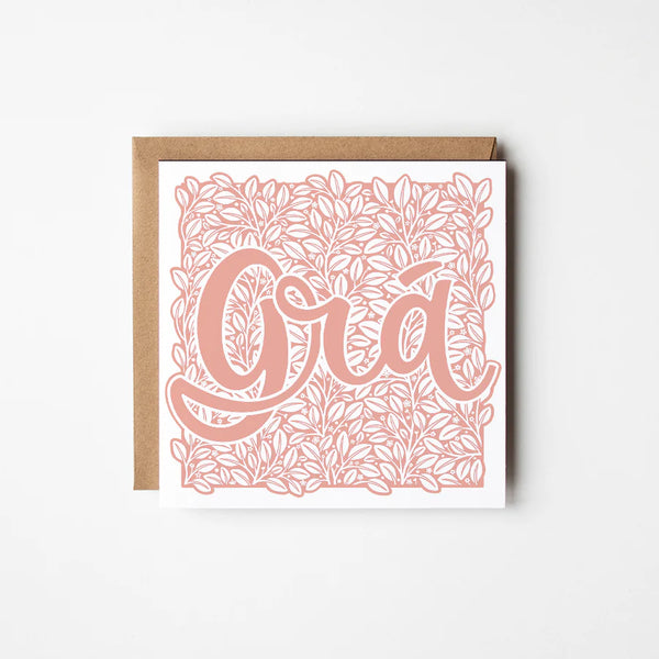 Grá - Irish - Hand printed greeting card