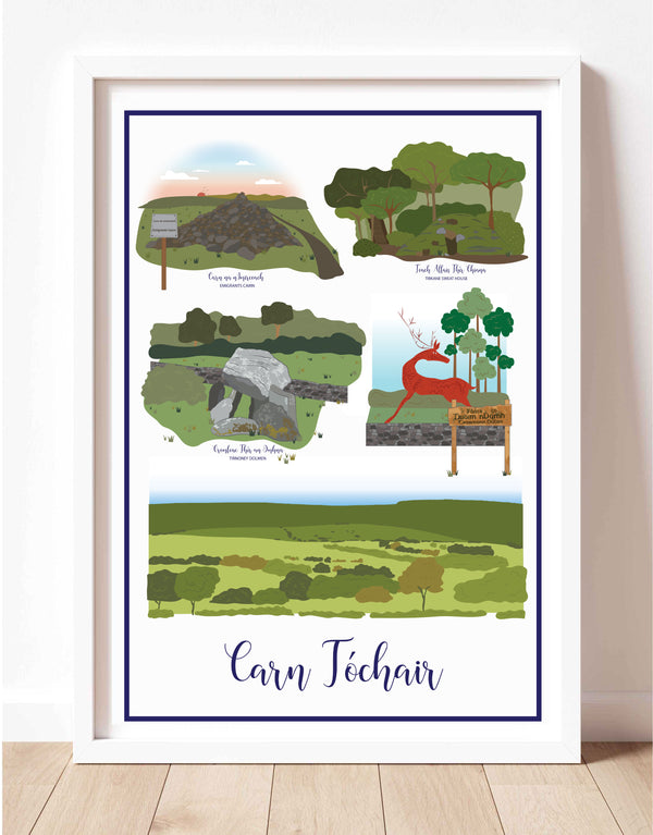 Carn Tóchair Landmarks. A3 White Frame