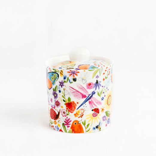 Shannonbridge Pottery Ireland, Swan Garden. Covered Sugar Bowl