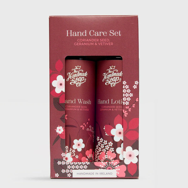 The Handmade Soap Company Hand Wash & Lotion Set Coriander Seed Geranium & Vetiver NEW