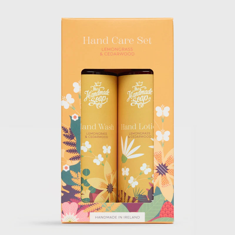 The Handmade Soap Company Hand Wash & Lotion Care Set Lemongrass & Cedarwood NEW