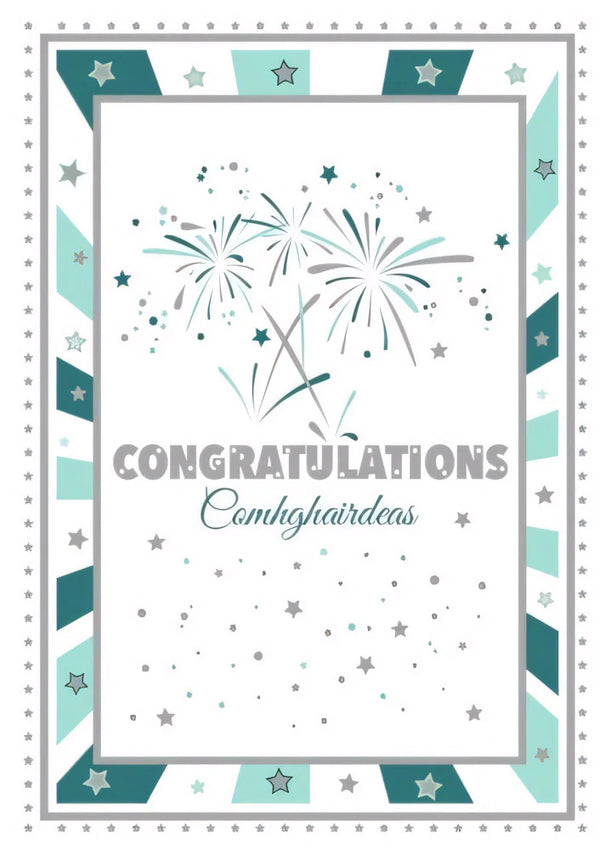 The Glen Gallery Celtic Firework Congratulations/Comhghairdeas Card
