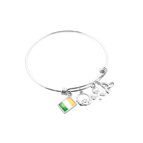 Kilkenny Silver - Ireland Flag Bangle – Silver