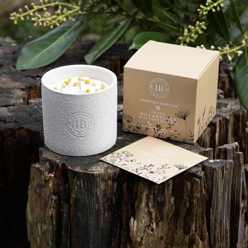 Irish Botanicals Wildflower Chamomile And Bayleaf Ceramic Candle