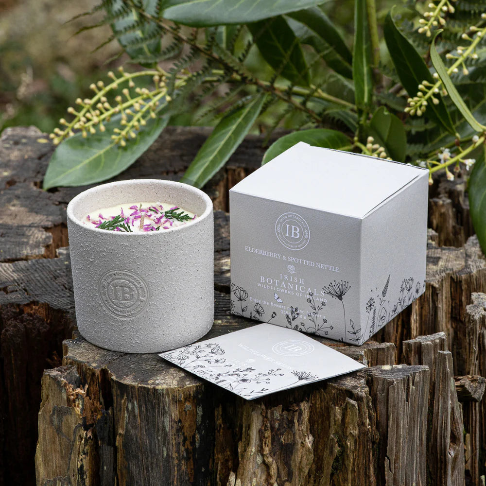 Irish Botanicals Wildflower Elderberry & Spotted Nettle Ceramic Candle