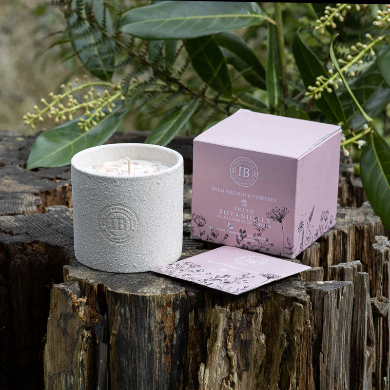 Irish Botanicals Wild Orchid & Comfrey Ceramic Candle