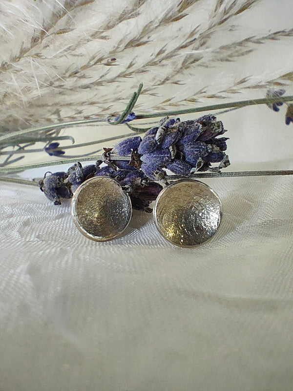 Handcrafted Jewellery By Geraldine -Sterling Silver round concave stud earring