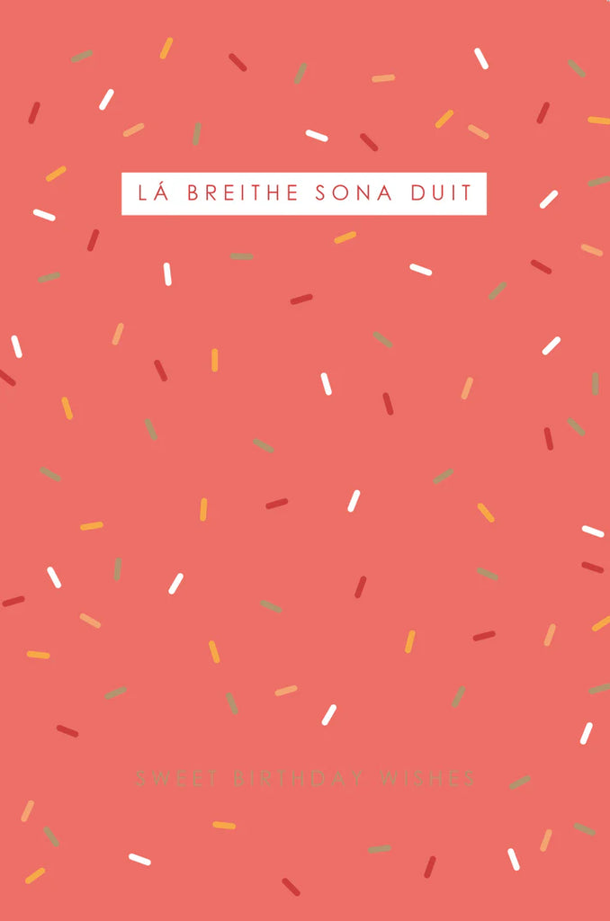The Glen Gallery Red Sprinkles Lá Breithe Sona Duit/Happy Birthday Card