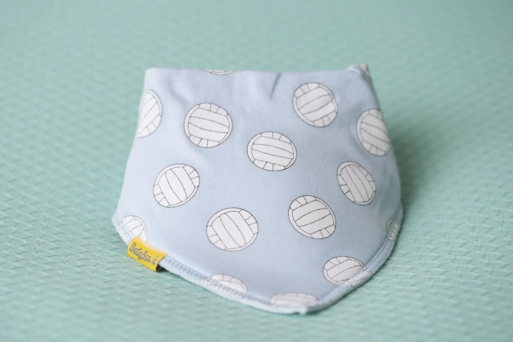 BabyBoo. Blue football organic cotton DribbleBoo bandana bib