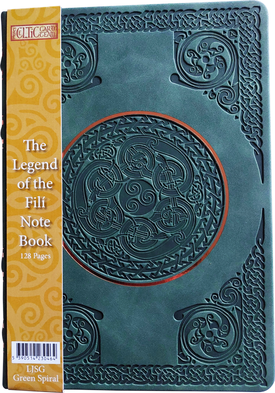 The Celtic Card Team Large Green Faux Leather Spiral Notebook