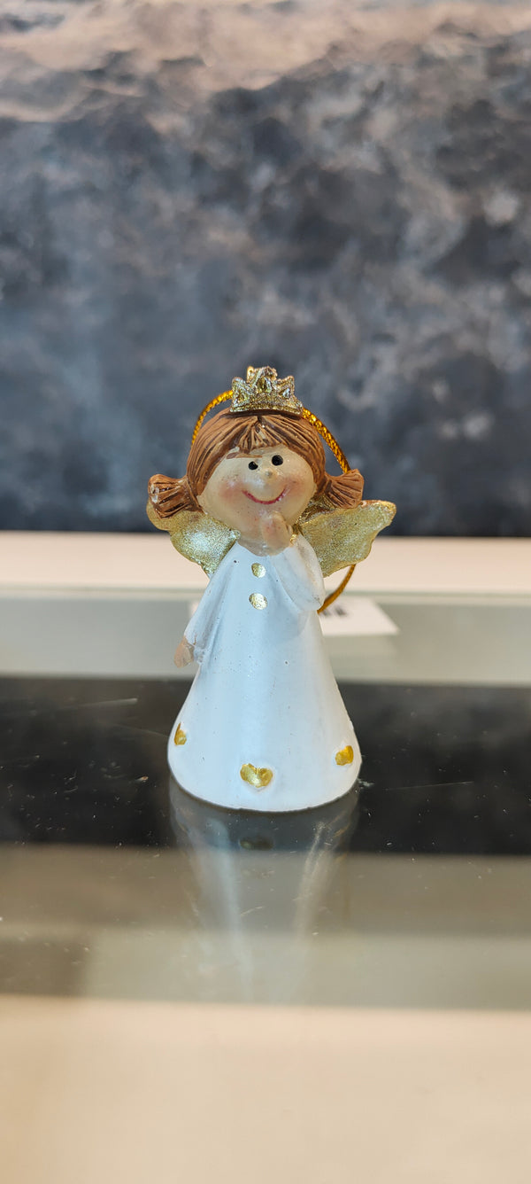 Christmas Decoration - Small white & gold Angel