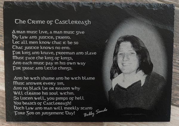 Lazernow Custom Gifts Bobby Sands Slate Plaque