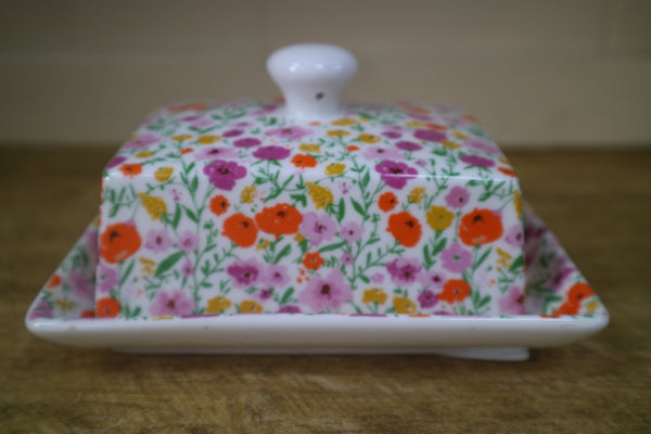 Shannonbridge Pottery Ireland, Bloom Field. Butter Dish