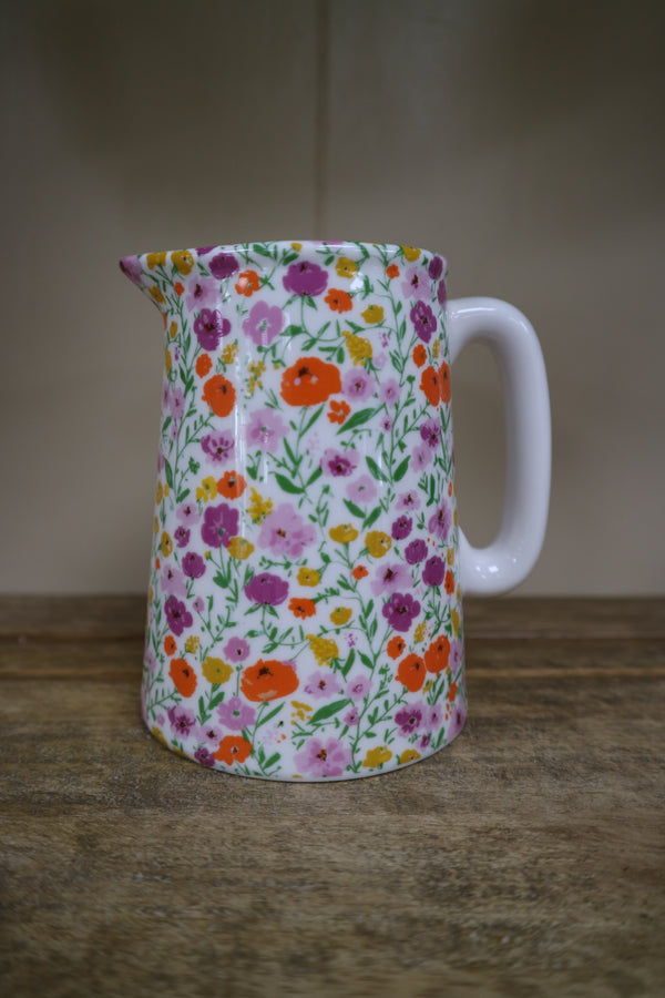 Shannonbridge Pottery Ireland, Bloom Field. Half Pint Jug