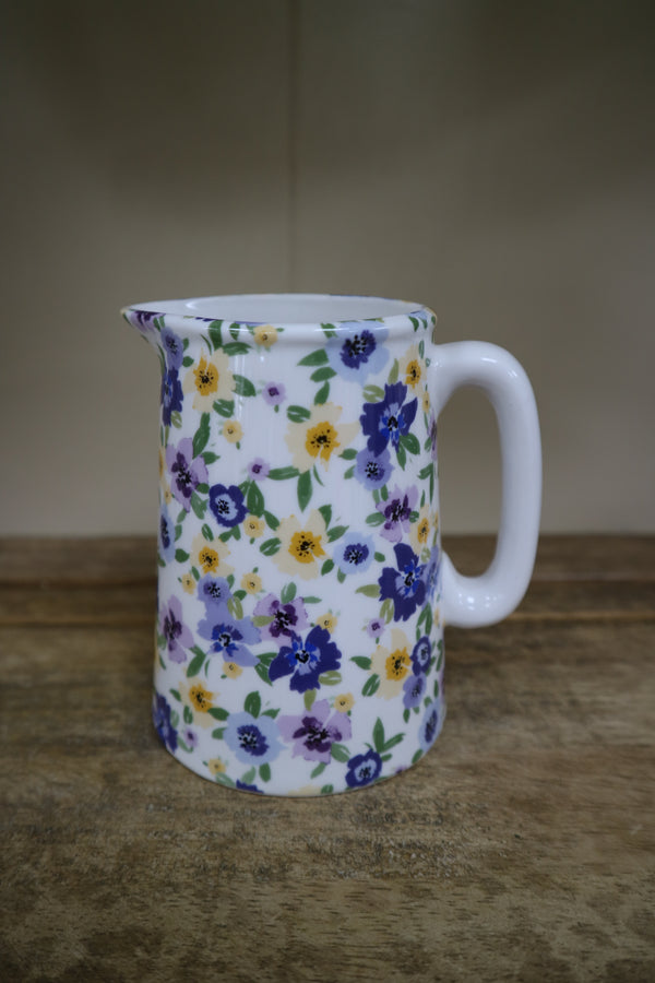 Shannonbridge Pottery Ireland, Lilac Ditsy. Half Pint Jug