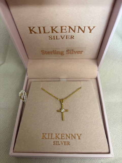 Kilkenny Silver - Cross Necklace – Yellow Gold
