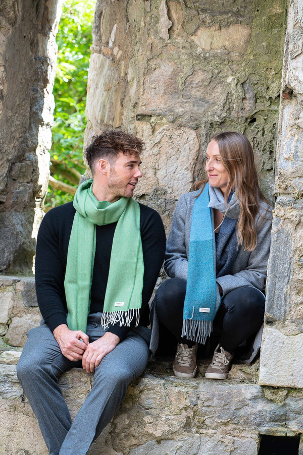 McNutt Of Donegal Golf Green Herringbone Scarf