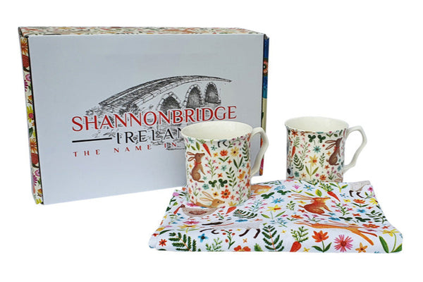 Shannonbridge Pottery Ireland. Meadows. Mug & Tea Towel Set