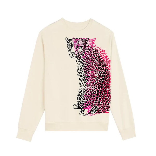 Fauna Unisex Sweatshirt | Neon Pink Leopard