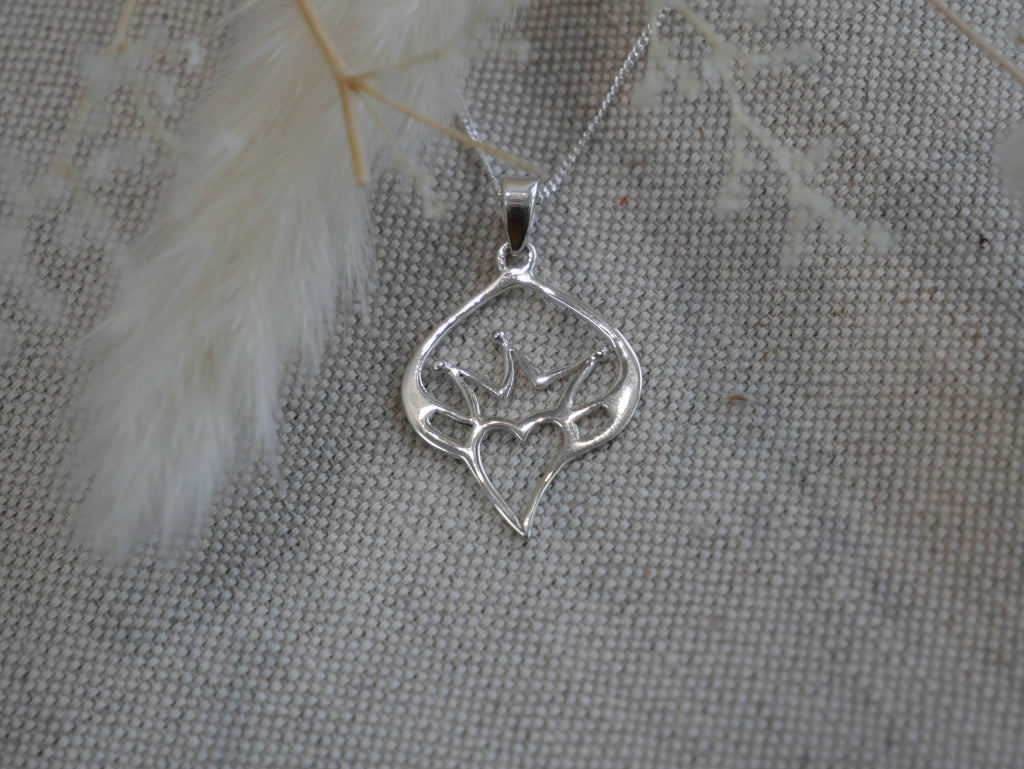 Banshee Silver Contemporary Claddagh Necklace