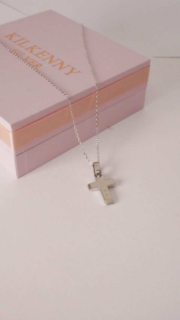 Kilkenny Silver -Sterling Silver Cross Plain Pendant
