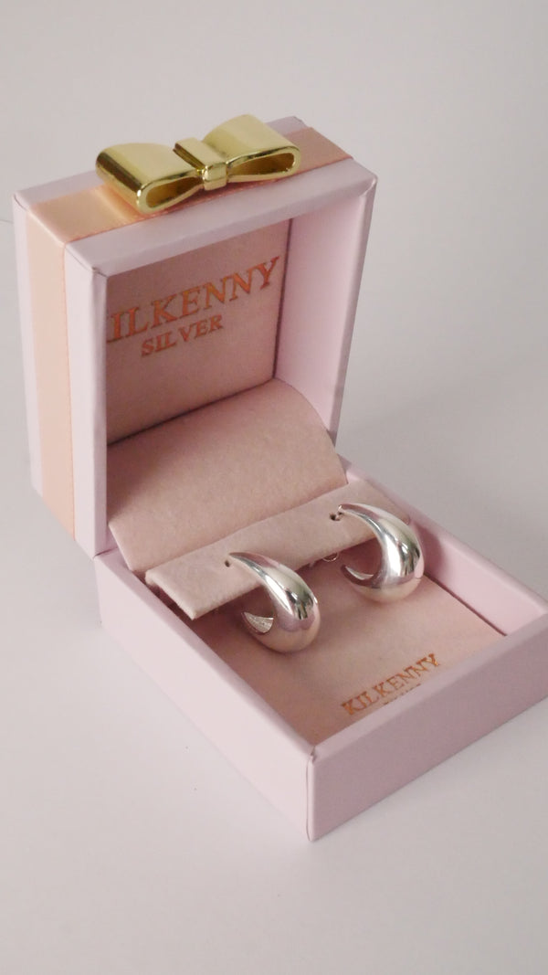 Kilkenny Silver - 3D Teardrop Hoop Earrings