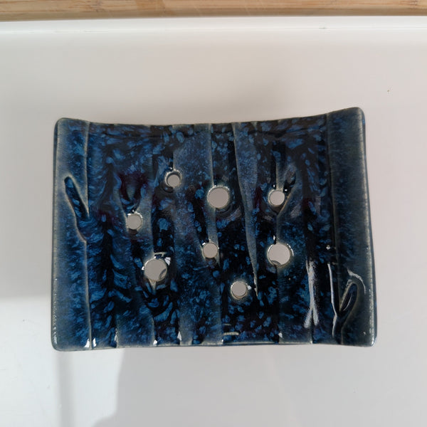 Maple Tree Pottery- Bamboo Blue-Soap Dish