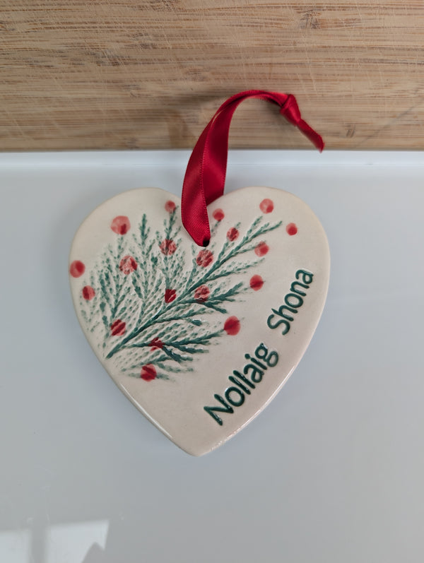Maple Tree Pottery-Nollaig Shona- Christmas Ornament