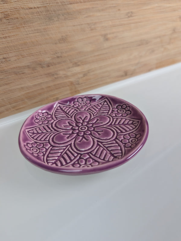 Maple Tree Pottery-Floral Pattern-Purple