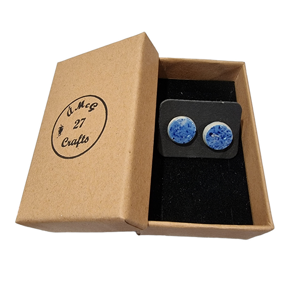 ÁMcG 27 Crafts Ceramic Earrings Blue Studs