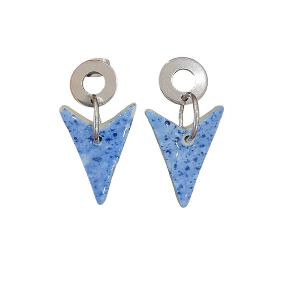 ÁMcG 27 Crafts Ceramic Drop Earrings Light Blue Spearhead