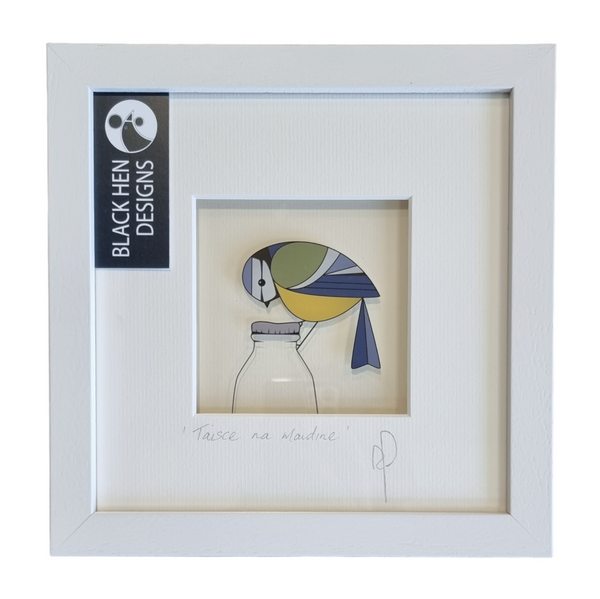 Black Hen Designs Taisce Na Maidine/Morning Treasure Square White Frame