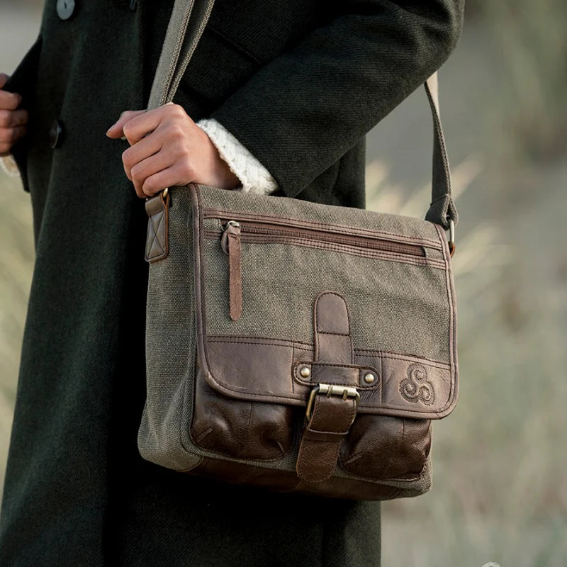 Aran Woollen Mills. Single Buckle Canvas Bag