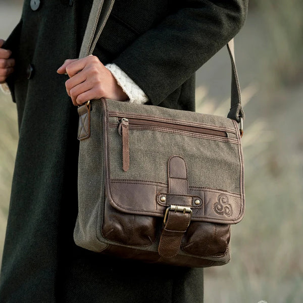 Aran Woollen Mills. Single Buckle Canvas Bag