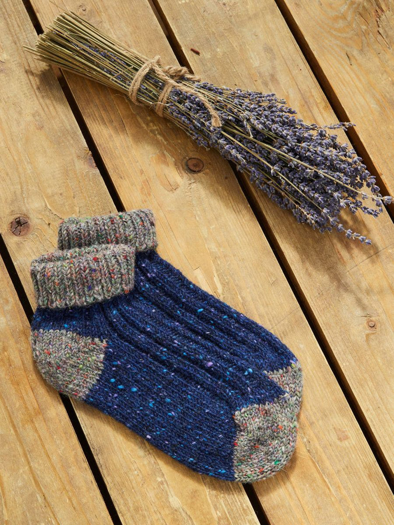 Aran Woollen Mills Knitted Wool Socks | Crayon & Blue