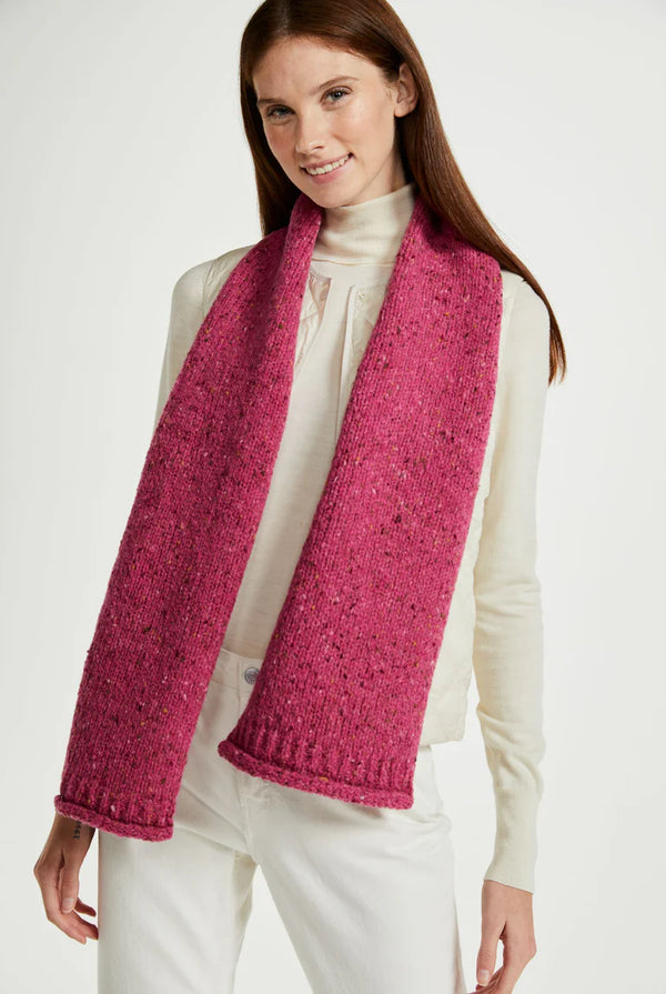 Aran Woollen Mills. Sliabh Bawn Nepped Scarf - Pink
