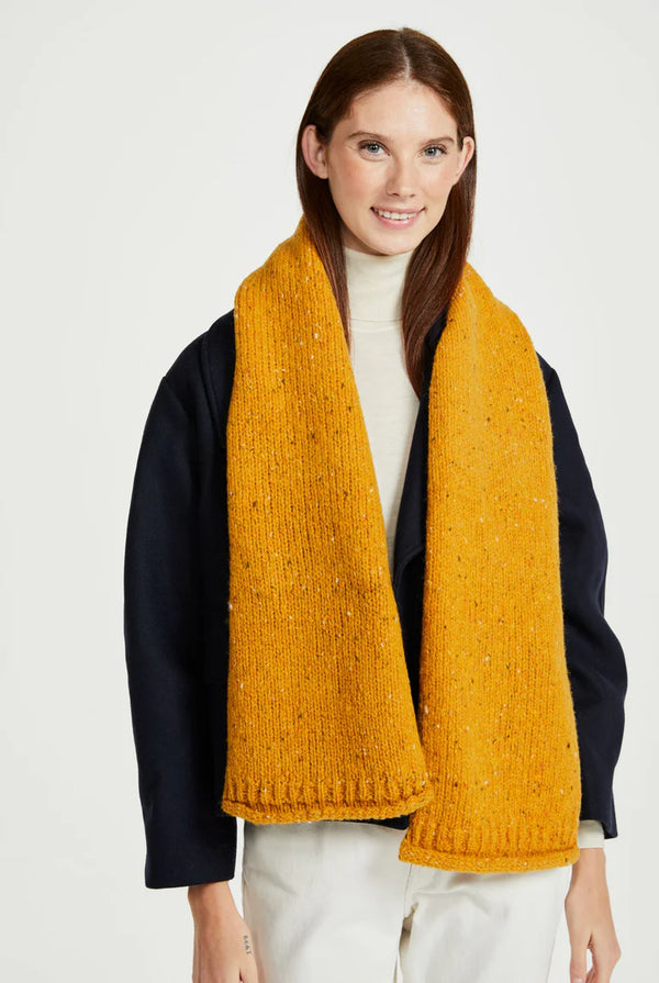 Aran Woollen Mills. Sliabh Bawn Nepped Scarf - Yellow