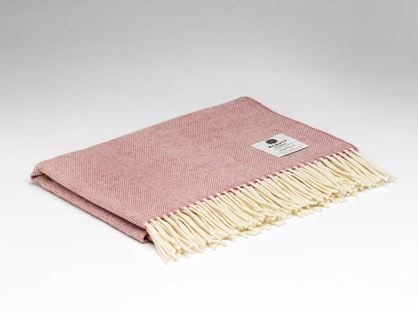 McNutt of Donegal. Rosebay Herringbone, Lambswool Knee Rug