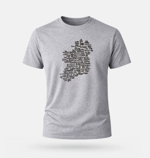 An Spailpín. Place Name Map Of Ireland Mapa LogainmneachaT-Shirt