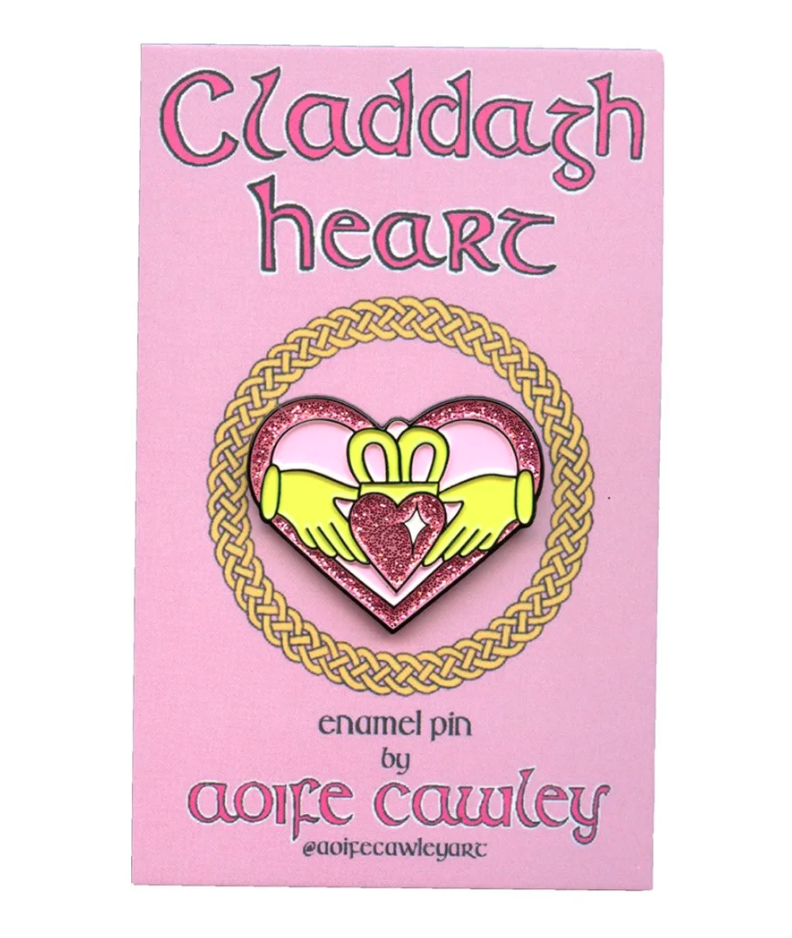 Aoife Crawley Art - Heart Claddagh Enamel Pin