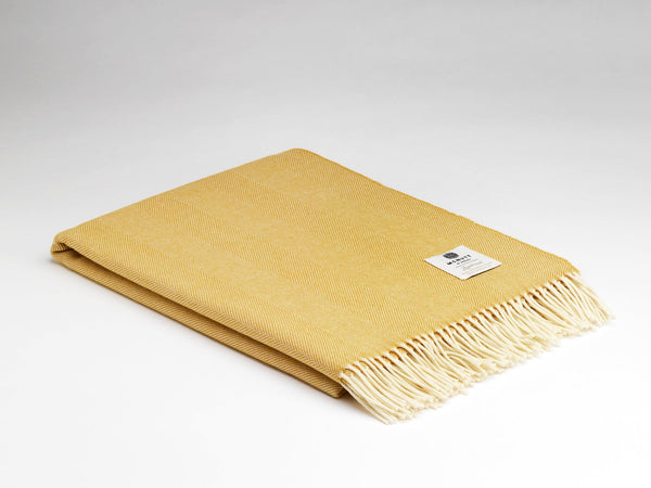 McNutt Of Donegal Lemon Herringbone Supersoft Throw