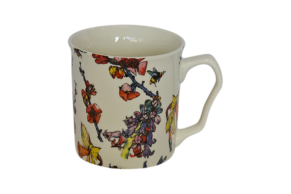 Shannonbridge Pottery Ireland. Bee Garden, 6 Piece Mug Set
