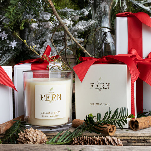 Irish Botanicals Wild Fern Christmas Spice Candle