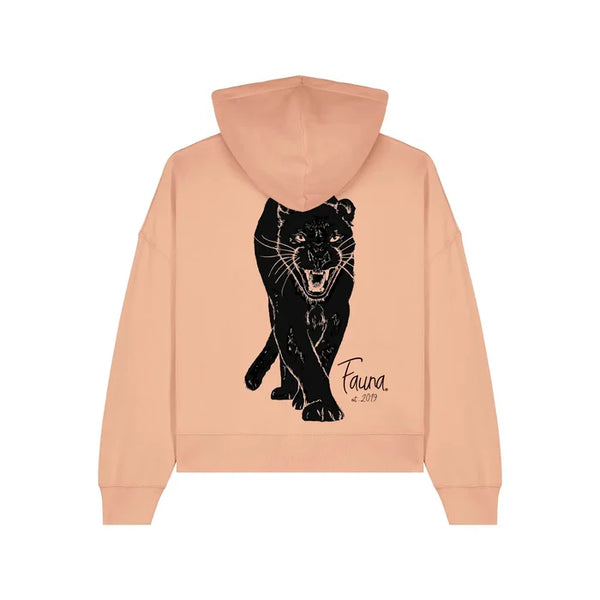 Fauna Women's Hoodie | Panther on Peach