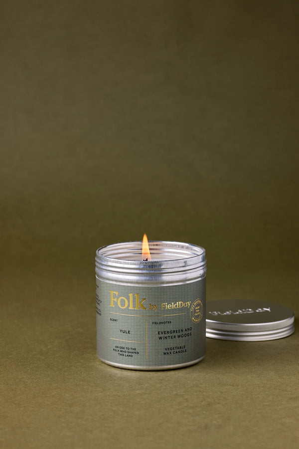 Yule Vegetable Wax Folk Tin Candle