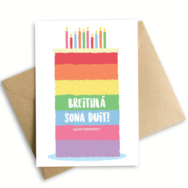 Prints Of Ireland Happy Birthday Rainbow Cake Card