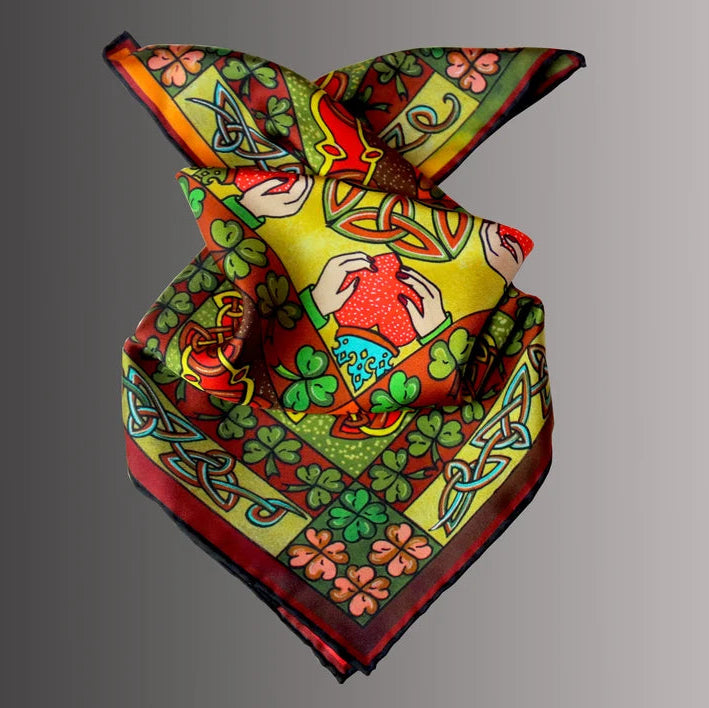 Jerusha Marley, Ireland. Claddagh 45cm Silk Scarf