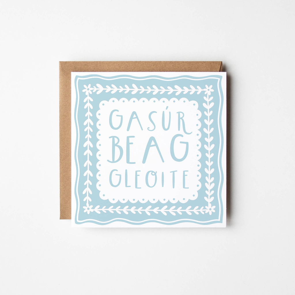 Irish greeting card | New baby boy | Gasúr beag gleoite
